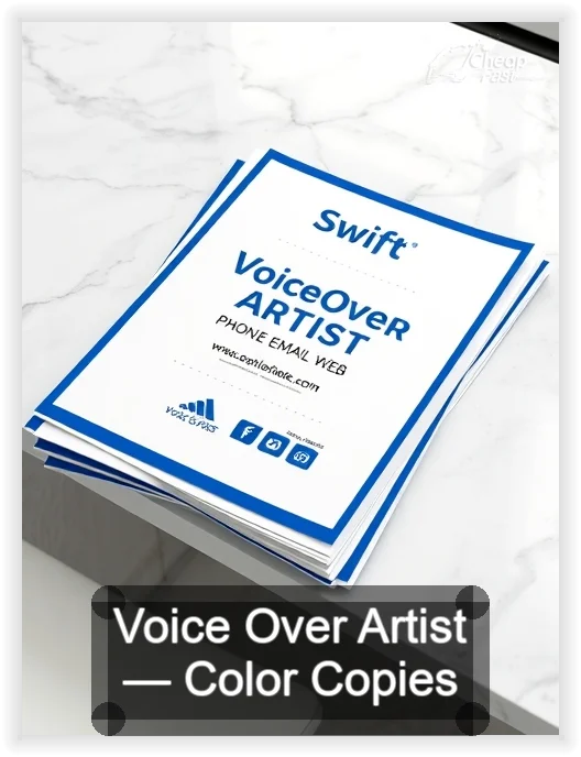 Voice Over Artist business card design sample