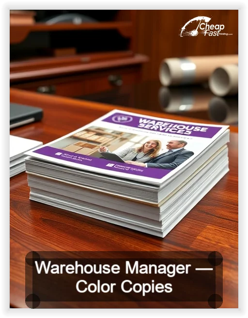 Warehouse Manager business card design sample