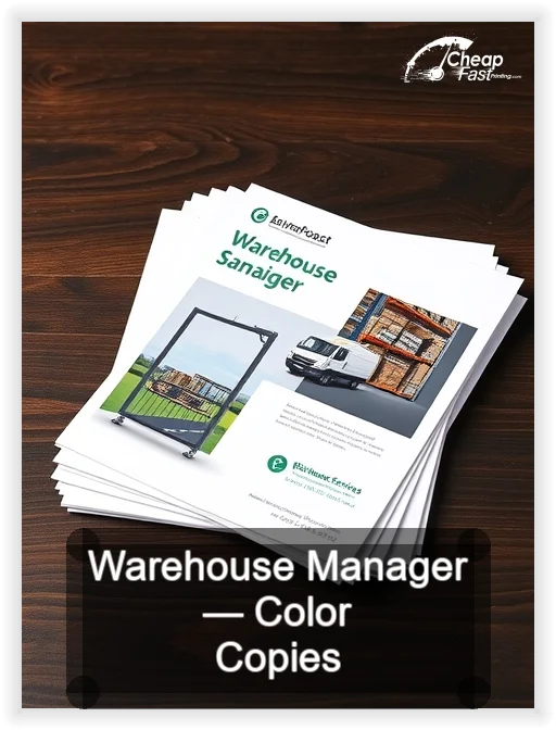 Warehouse Manager business card design sample