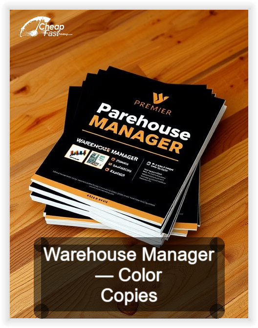 Warehouse Manager business card design sample
