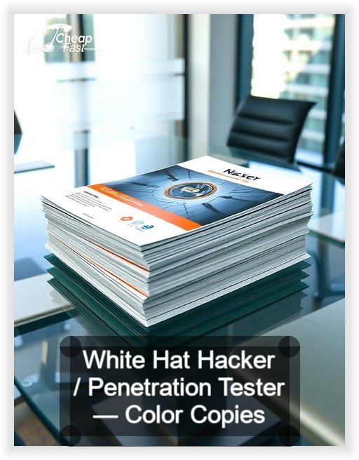 White Hat Hacker Penetration Tester business card design sample