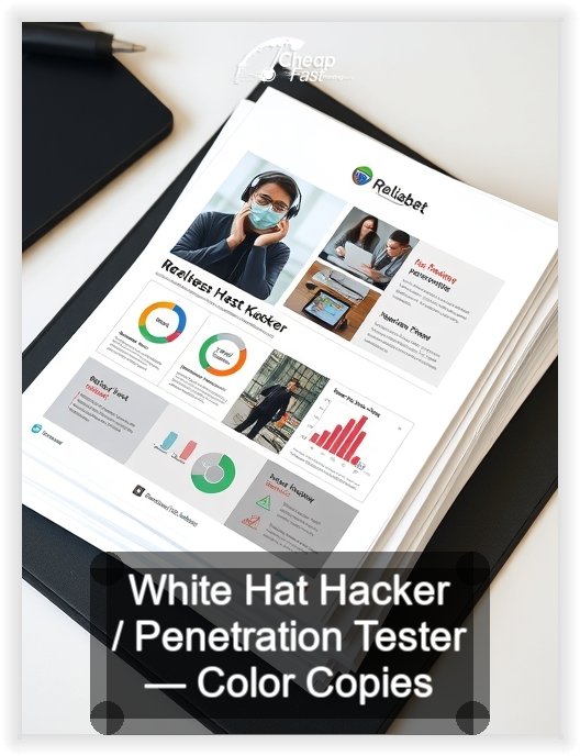 White Hat Hacker Penetration Tester business card design sample
