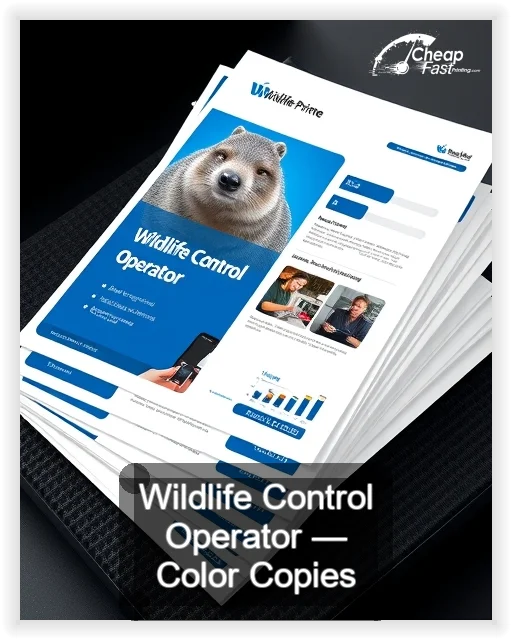 Wildlife Control Operator business card design sample