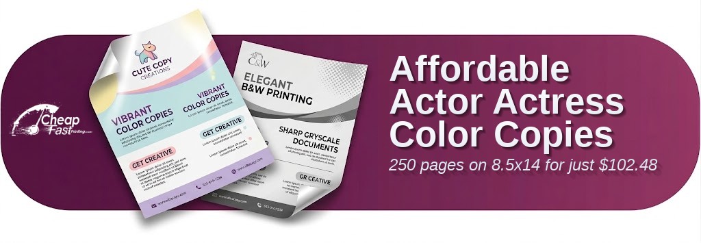 Color copies for Actor Actress