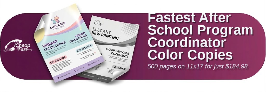 Color copies for After School Program Coordinator