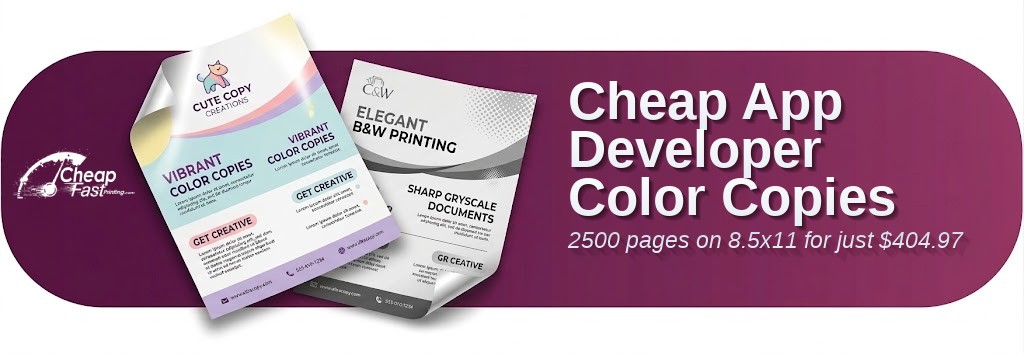 2500 Cheap 8.5x11 60lb Text App Developer Color Copies