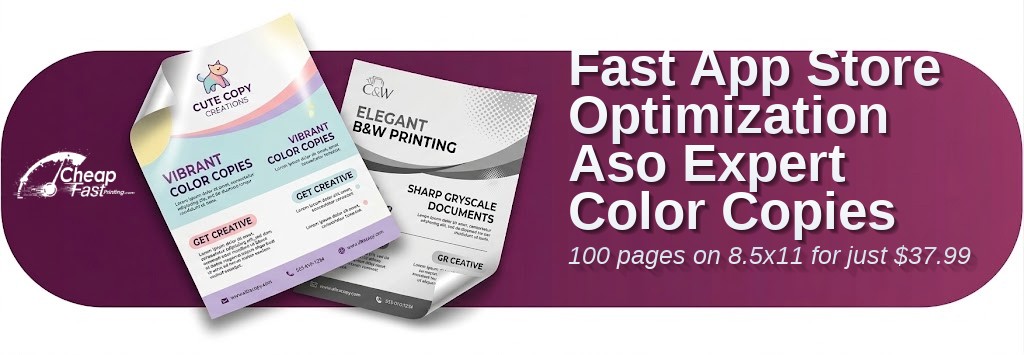 100 Fast 8.5x11 65lb Cover App Store Optimization Aso Expert Color Copies