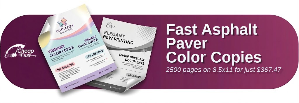Color copies for Asphalt Paver