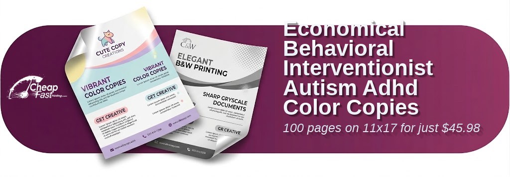 Color copies for Behavioral Interventionist Autism Adhd