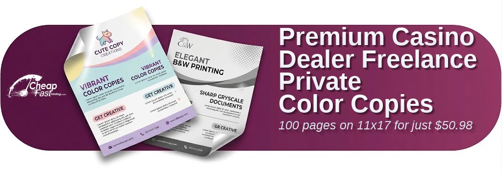 Color copies for Casino Dealer Freelance Private