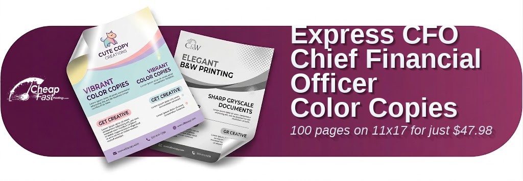 100 Express 11x17 100lb Text Cfo Chief Financial Officer Color Copies