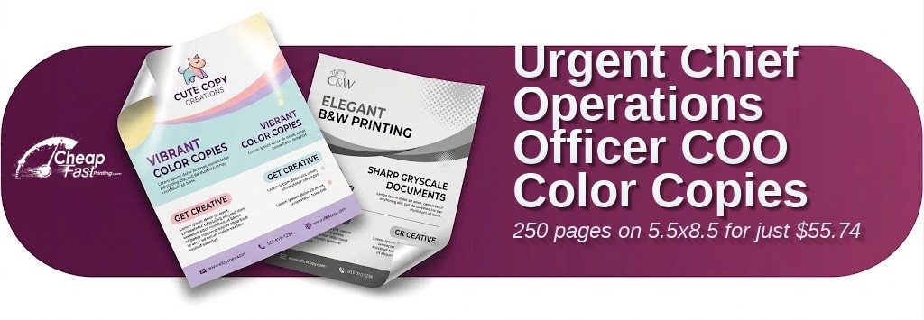 Color copies for Chief Operations Officer Coo