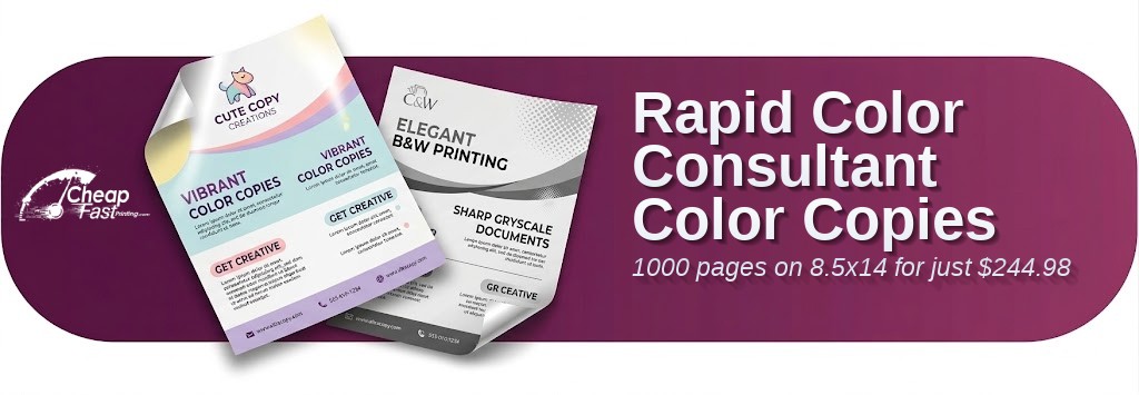 1000 Rapid 8.5x14 20lb Bond Color Consultant Color Copies