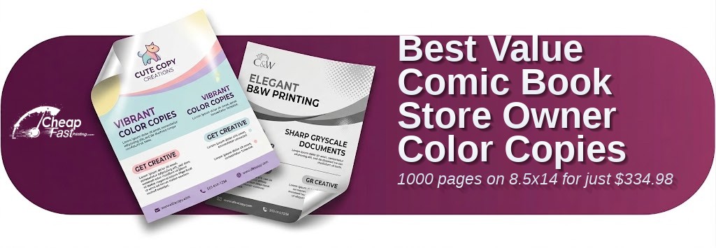 Color copies for Comic Book Store Owner