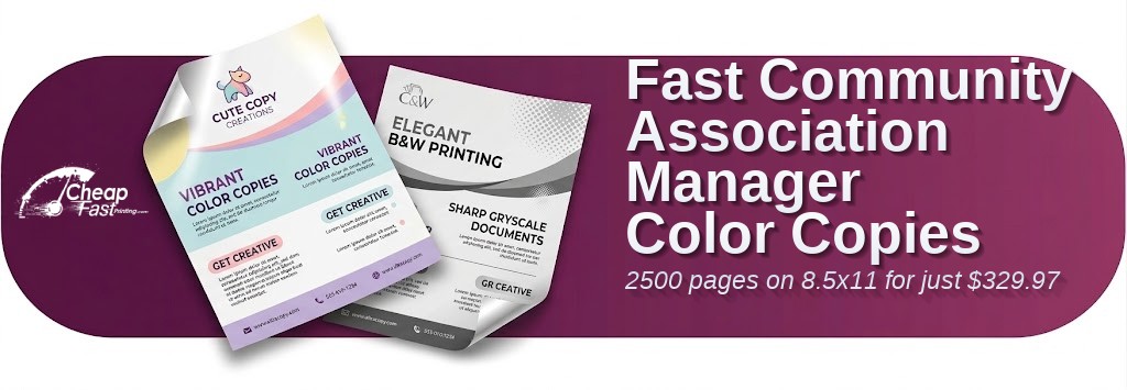 Color copies for Community Association Manager
