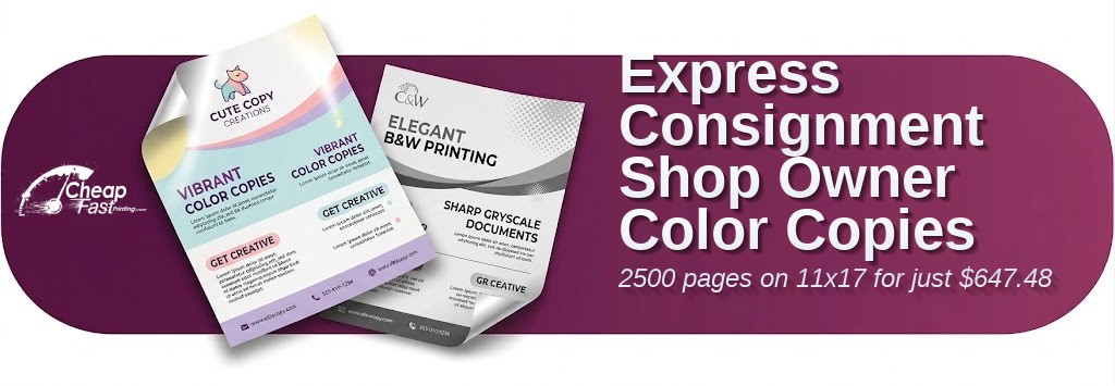 Color copies for Consignment Shop Owner