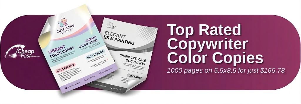 1000 Top Rated 5.5x8.5 65lb Cover Copywriter Color Copies