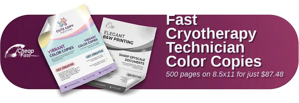 Color copies for Cryotherapy Technician
