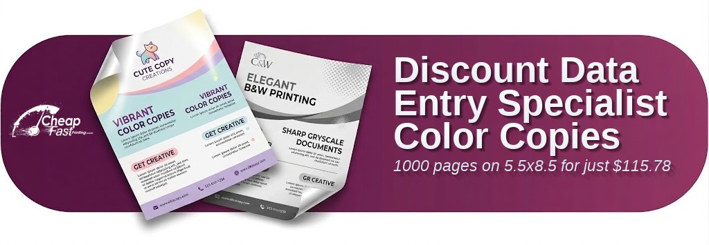 1000 Discount 5.5x8.5 70lb Text Data Entry Specialist Color Copies