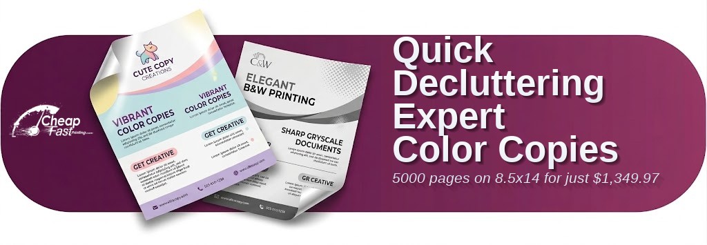 Color copies for Decluttering Expert