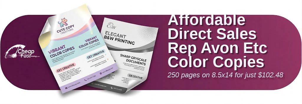 Color copies for Direct Sales Rep Avon Etc