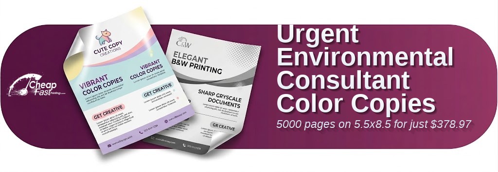 5000 Urgent 5.5x8.5 20lb Bond Environmental Consultant Color Copies