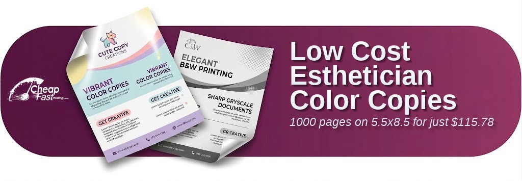 1000 Low Cost 5.5x8.5 80lb Text Esthetician Color Copies