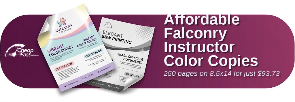 Color copies for Falconry Instructor