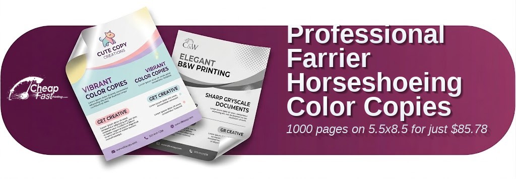 Color copies for Farrier Horseshoeing