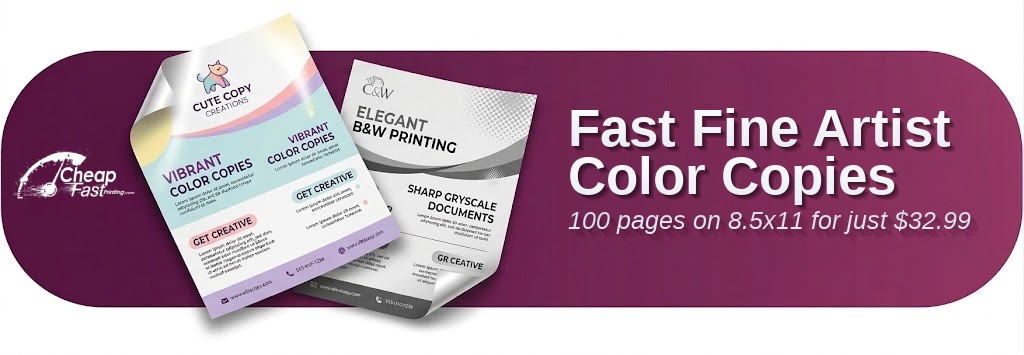 Color copies for Fine Artist