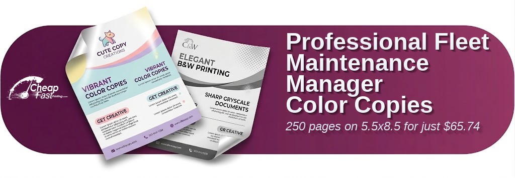 Color copies for Fleet Maintenance Manager