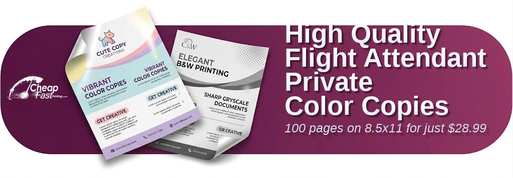 Color copies for Flight Attendant Private