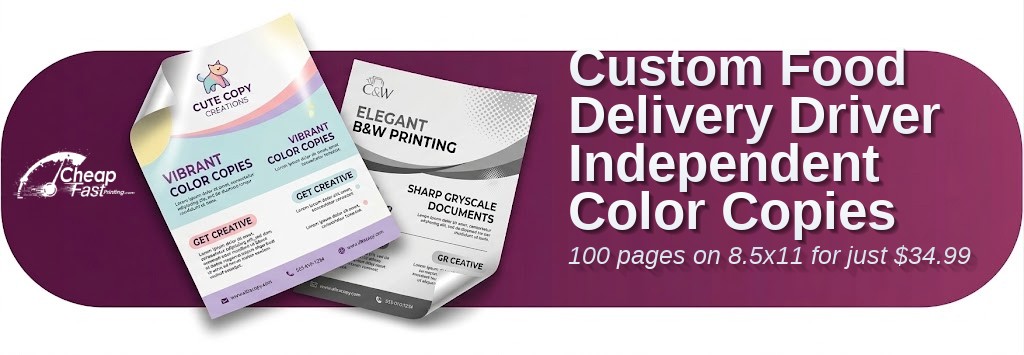 Color copies for Food Delivery Driver Independent