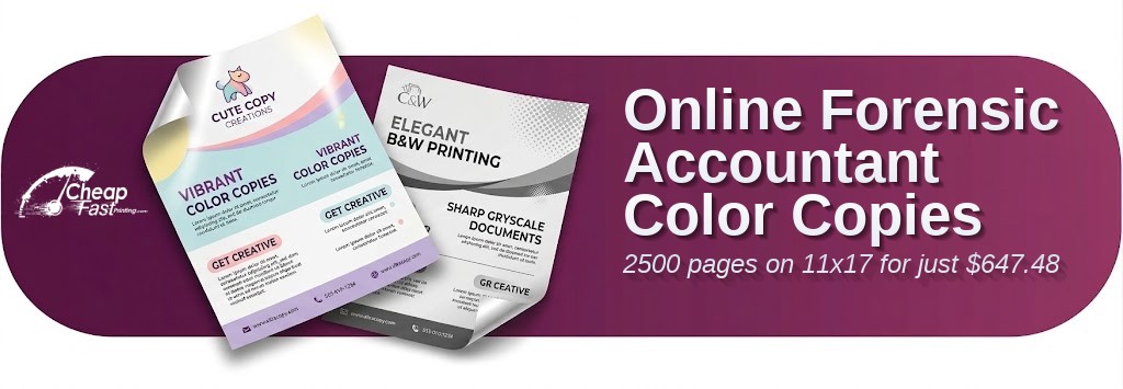 2500 Online 11x17 24lb Bond Forensic Accountant Color Copies