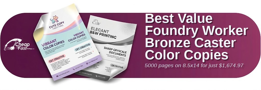 5000 Best Value 8.5x14 65lb Cover Foundry Worker Bronze Caster Color Copies