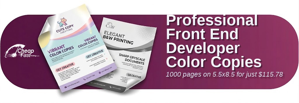 1000 Professional 5.5x8.5 60lb Text Front End Developer Color Copies