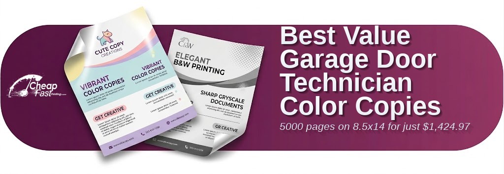 Color copies for Garage Door Technician