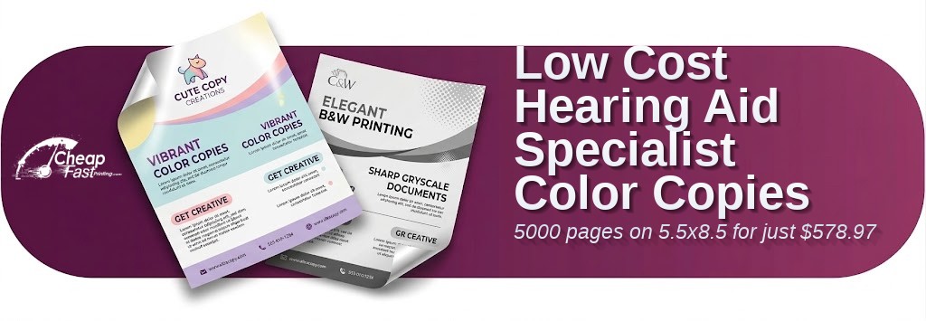 Color copies for Hearing Aid Specialist