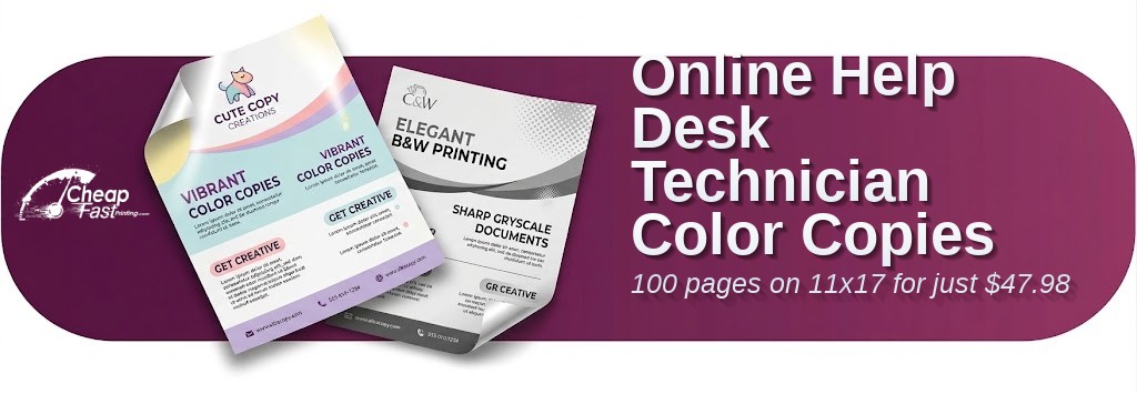 Color copies for Help Desk Technician