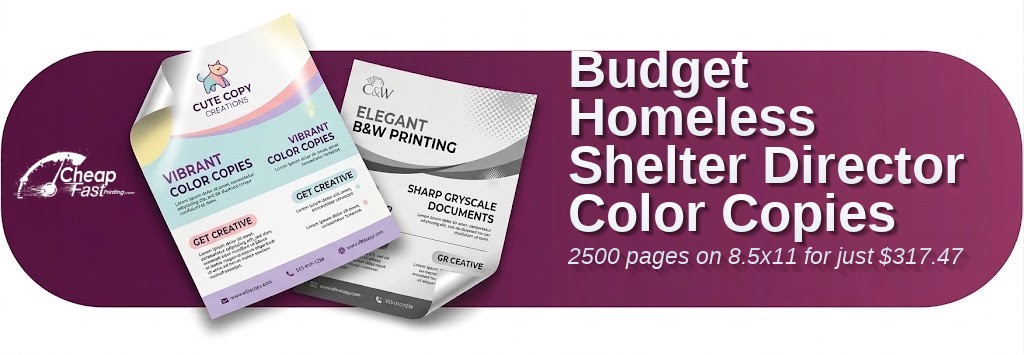 Color copies for Homeless Shelter Director
