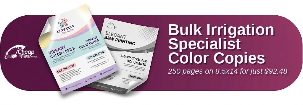 Color copies for Irrigation Specialist