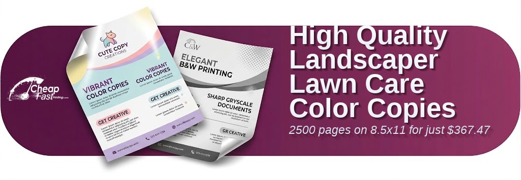 2500 High Quality 8.5x11 32lb Bond Landscaper Lawn Care Color Copies