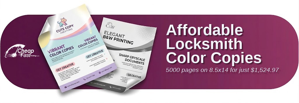 5000 Affordable 8.5x14 100lb Text Locksmith Color Copies