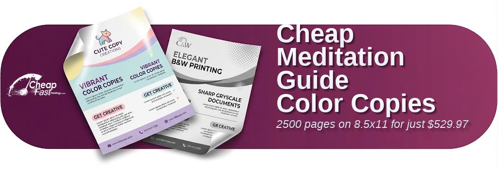 2500 Cheap 8.5x11 65lb Cover Meditation Guide Color Copies