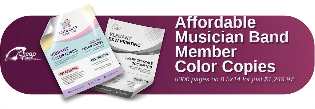 Color copies for Musician Band Member