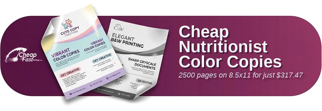 Color copies for Nutritionist