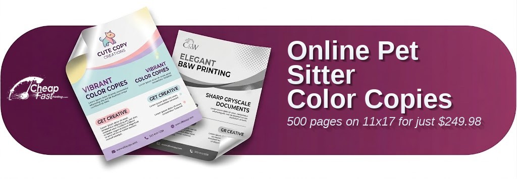 500 Online 11x17 100lb Cover Pet Sitter Color Copies