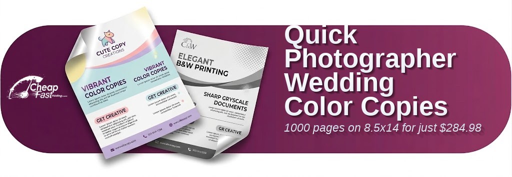 Color copies for Photographer Wedding