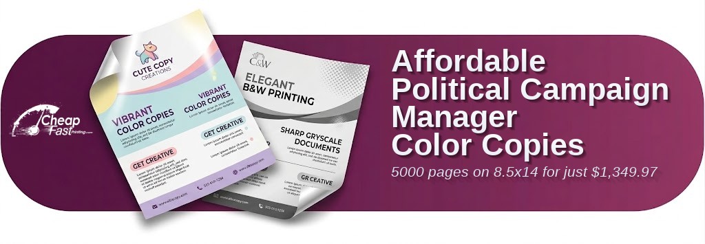 5000 Affordable 8.5x14 32lb Bond Political Campaign Manager Color Copies