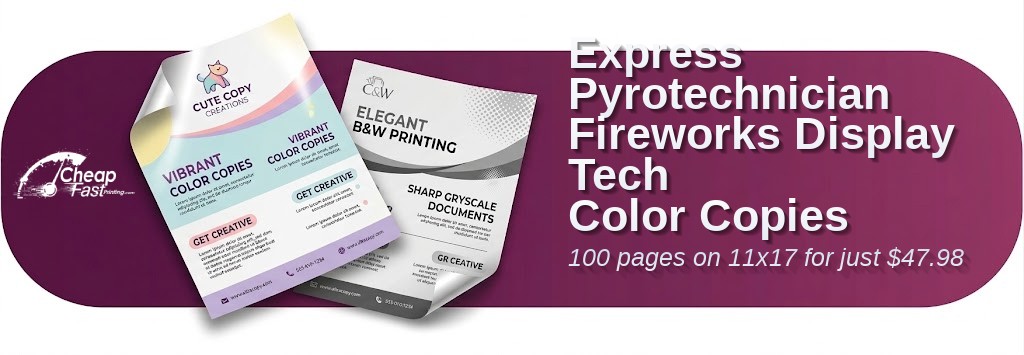 100 Express 11x17 100lb Text Pyrotechnician Fireworks Display Tech Color Copies